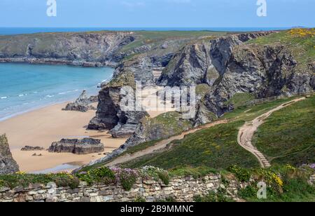 Bedruthan Steps, Cornwall, England, UK Stockfoto