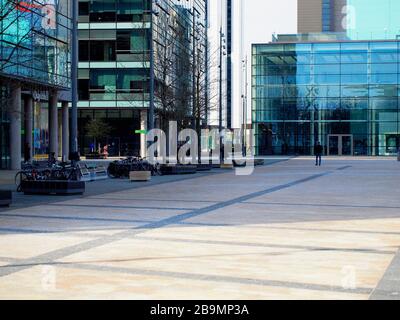 Leere Straßen Medienstadt salford Manchester nach dem Covid 19 Coronavirus Lockdown Stockfoto