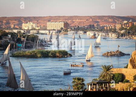 Assuan, Ägypten, Der Nil Stockfoto