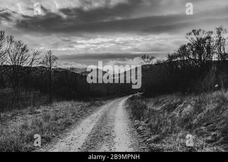 Dwernik im Bieszczady Gebirge in Polen Stockfoto