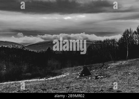 Dwernik im Bieszczady Gebirge in Polen Stockfoto