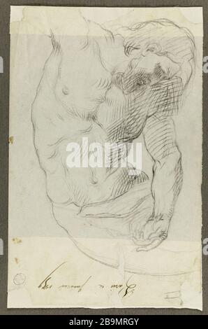 Studie über Christus für die Absetzung vom Kreuz. Jean-Baptiste Carpeaux (1827-1875). Etüde de Christ pour la Déposition de Croix. Dessin, Vers 1869. Musée des Beaux-Arts de la Ville de Paris, Petit Palais. Stockfoto