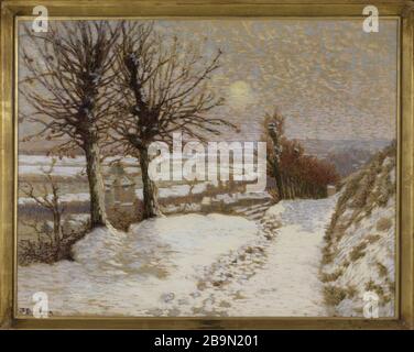 Landschaft: Sonne und Schnee. Joseph Félix Bouchor (1853-1937). "Paysage: soleil et neige". Crayon Graphit und Pastell. Musée des Beaux-Arts de la Ville de Paris, Petit Palais. Stockfoto