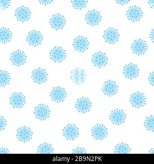 Coronavirus Vorzeichen Vektor flach nahtloses Muster isoliert auf weißem Hintergrund. Stock Vektor