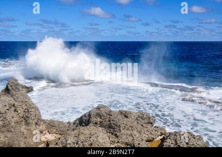 Mapu'a 'a Vaea Blowholes Stockfoto