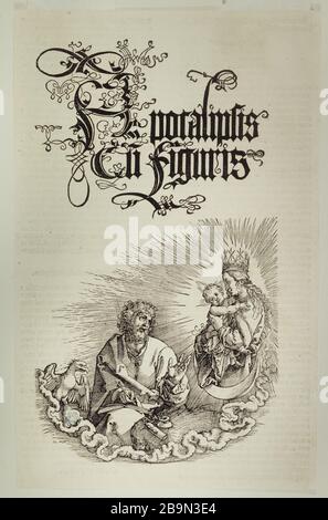 Die Apokalypse: St. Johannes auf Patmos (Bartsch 60) Albrecht Dürer (1471-1528). L'Apocalypse: Der heilige Jean à Patmos (Bartsch 60). 1511. Musée des Beaux-Arts de la Ville de Paris, Petit Palais. Stockfoto