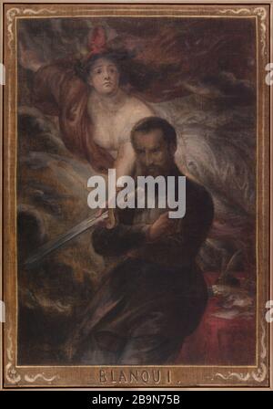 Porträt von Auguste Blanqui Antoine Wiertz (1806-1865). "Portrait d'Auguste Blanqui". Peinture à la colle. 1848-1865. Musée des Beaux-Arts de la Ville de Paris, Petit Palais. Stockfoto