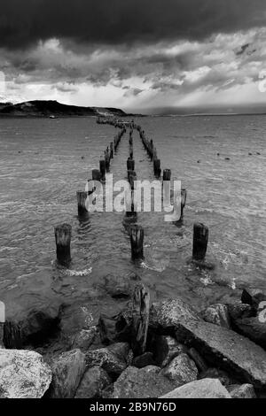 Blick auf den Golf von Admiral Montt, Puerto Natales, Patagonien, Chile, Südamerika Stockfoto