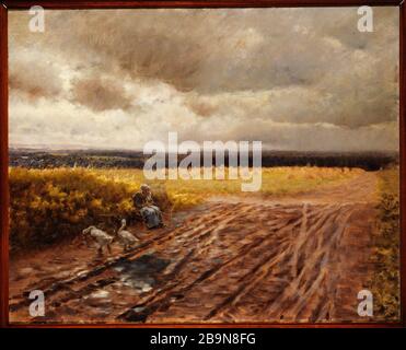 Die Gänse Giuseppe de Nittis (1846-1884er). "Les oies". Musée des Beaux-Arts de la Ville de Paris, Petit Palais. Stockfoto