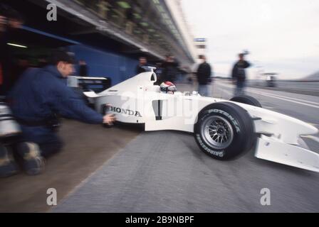 Deutschland. März 2020. firo: Sport, Motorsport, Formel 1, Archiv Jos Verstappen, im Auto, Vater von Max Verstappen, Formel-1-Fahrer zwischen 1996 und 2003, Verwischter Einsatz Worldwide Credit: Dpa/Alamy Live News Stockfoto