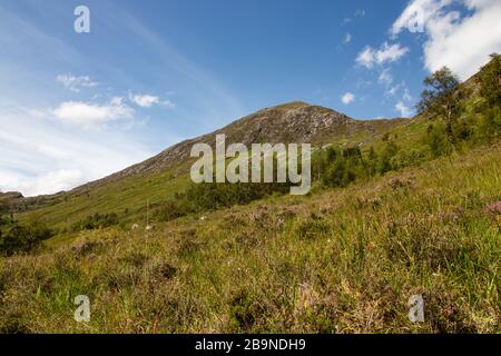 Schöne Wanderung zum Steall-Wasserfall im Tal des Glen Nevisin im Hochland von Schottland Stockfoto