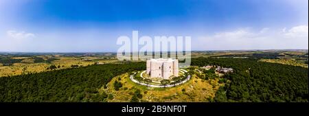 Luftbild Castel del Monte, UNESCO-Weltkulturerbe, Provinz Barletta-Andria-Trani, Apulien, Italien Stockfoto