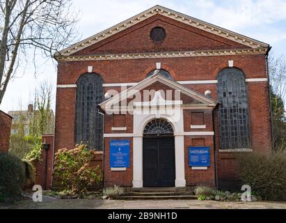 Das Gebäude der Unitarischen Kirche. Stourbridge, West Midlands. Stockfoto