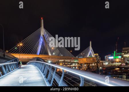 Leonard P. Zakim Bunker Hill Memorial Bridge, Boston, Massachusetts Stockfoto