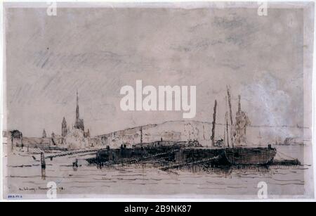 HAFEN VON ROUEN Albert Lebourg (1849-1928). "Le Port de Rouen", 1878. Dessin. Musée des Beaux Arts de la ville de Paris, Petit Palais. Stockfoto