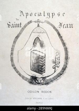 APOKALYPSE NACH DEM HEILIGEN JOHN Odilon Redon (1840-1916). "Apocalypse selon Saint Jean" (Seite der Couture), édité par Vollard, Paris, 1899. Musée des Beaux-Arts de la Ville de Paris, Petit Palais. Stockfoto