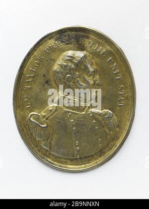 Zachary Taylor (1784-1850), zwölfter Präsident der Vereinigten Staaten (1849-1850), 1849. Zachary Taylor (174-1850), douzième président des États-Unis (1849-1850). Cuivre repoussé. 1849. Paris, musée Carnavalet. Stockfoto