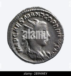 Antoninianus von Gordian III., 239 Antoninien de Gordien III Argent, 239. Paris, musée Carnavalet. Stockfoto