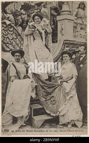 Paris - Mi-Miguel ême im Jahre 194 / die Königin der Königinnen von seinem Wagen vor dem Hotel de Ville Stockfoto