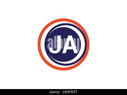 J A, ja Initial Letter Logo Design Vektor-Vorlage, grafisches Alphabet Symbol für Corporate Business Identity Stock Vektor