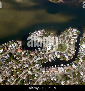 Eine Luftaufnahme von Florida in der Nähe von Tampa. Stockfoto