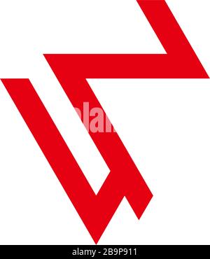 Abstrakter Buchstabe vn einfacher Logo-Vektor mit geometrischer Linie Stock Vektor