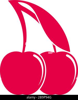 Logo Vektor mit süßer Kirsche und Fruchtlabel Stock Vektor