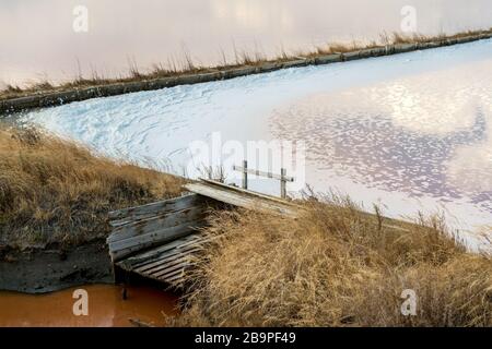 Saltwork Landscape - selektiver Fokus, Kopierbereich Stockfoto