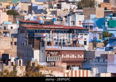 Castle View Home Stay Jodhpur Blue City Rajasthan Indien Stockfoto