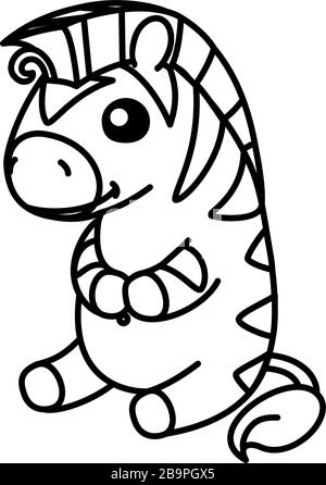 Vektor niedlich Baby Zebra Kinder färben Buchseite Stock Vektor