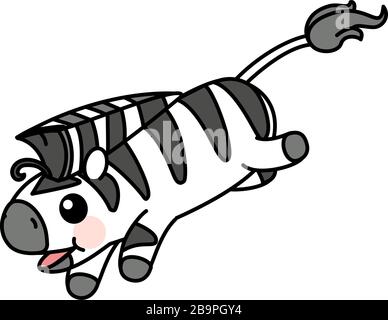 Vector scandi gestreiftes Baby Zebra. Niedliches Tier Stock Vektor