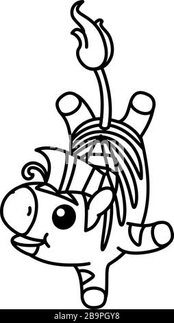 Vektor niedlich Baby Zebra Kinder färben Buchseite Stock Vektor