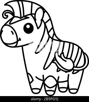 Vektor niedlich Baby Zebra Kinder färben Buchseite Stock Vektor