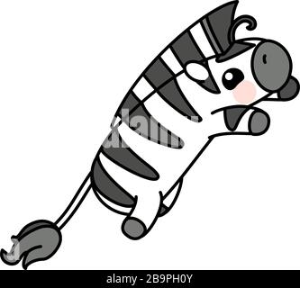 Vector scandi gestreiftes Baby Zebra. Niedliches Tier Stock Vektor