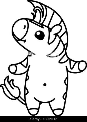 Vektor niedlich Baby Zebra Kinder färben Buchseite Stock Vektor