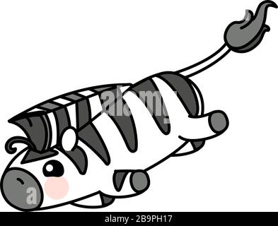 Vector scandi gestreiftes Baby Zebra. Niedliches Tier Stock Vektor