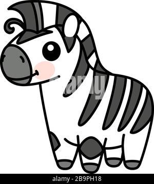 Vector scandi gestreiftes Baby Zebra. Niedliches Tier Stock Vektor
