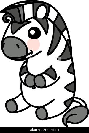 Vector scandi gestreiftes Baby Zebra. Niedliches Tier Stock Vektor