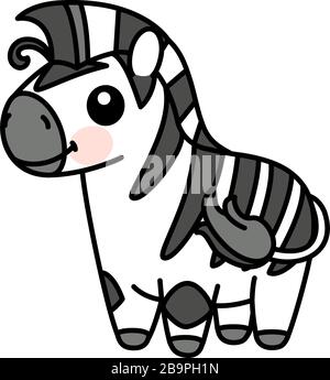 Vector scandi gestreiftes Baby Zebra. Niedliches Tier Stock Vektor