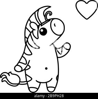 Vektor niedlich Baby Zebra Kinder färben Buchseite Stock Vektor