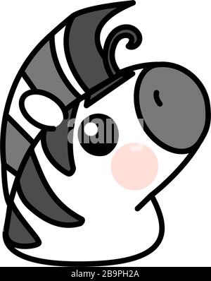 Vector scandi gestreiftes Baby Zebra. Niedliches Tier Stock Vektor