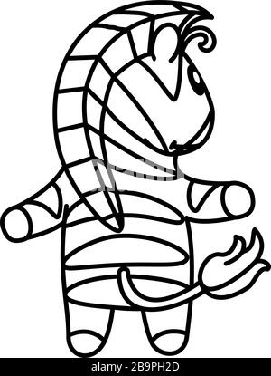 Vektor niedlich Baby Zebra Kinder färben Buchseite Stock Vektor