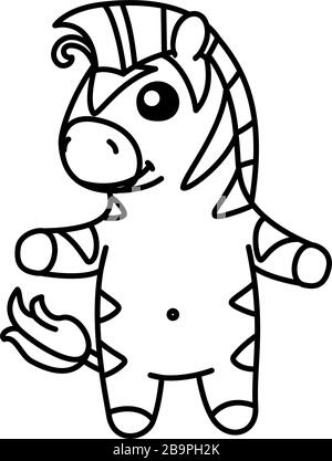 Vektor niedlich Baby Zebra Kinder färben Buchseite Stock Vektor