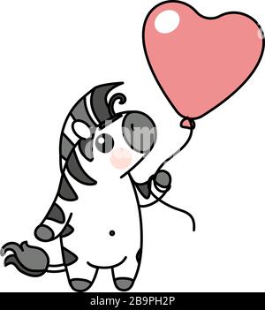 Vector scandi gestreiftes Baby Zebra. Niedliches Tier Stock Vektor