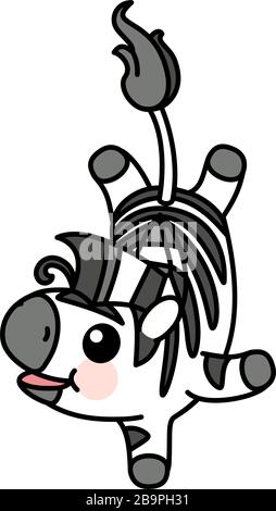 Vector scandi gestreiftes Baby Zebra. Niedliches Tier Stock Vektor