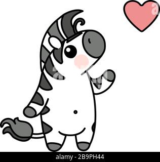 Vector scandi gestreiftes Baby Zebra. Niedliches Tier Stock Vektor