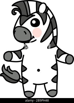 Vector scandi gestreiftes Baby Zebra. Niedliches Tier Stock Vektor