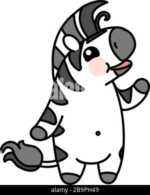 Vector scandi gestreiftes Baby Zebra. Niedliches Tier Stock Vektor