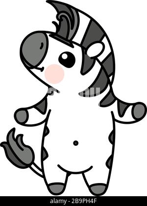 Vector scandi gestreiftes Baby Zebra. Niedliches Tier Stock Vektor