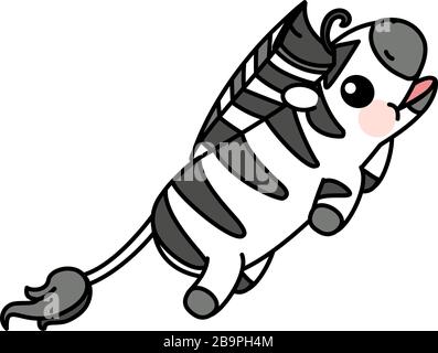 Vector scandi gestreiftes Baby Zebra. Niedliches Tier Stock Vektor